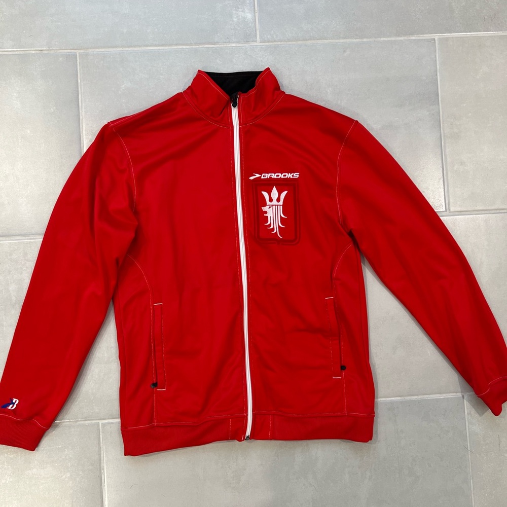 Brooks Red Full-Zip Track Jacket